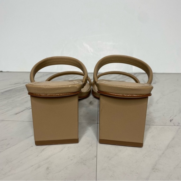 New! Schutz Ully Lo Tan Leather Heeled Sandal 10B - Picture 2 of 13